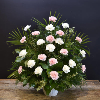 Boutique Funeral Carnation Pink And White image 0