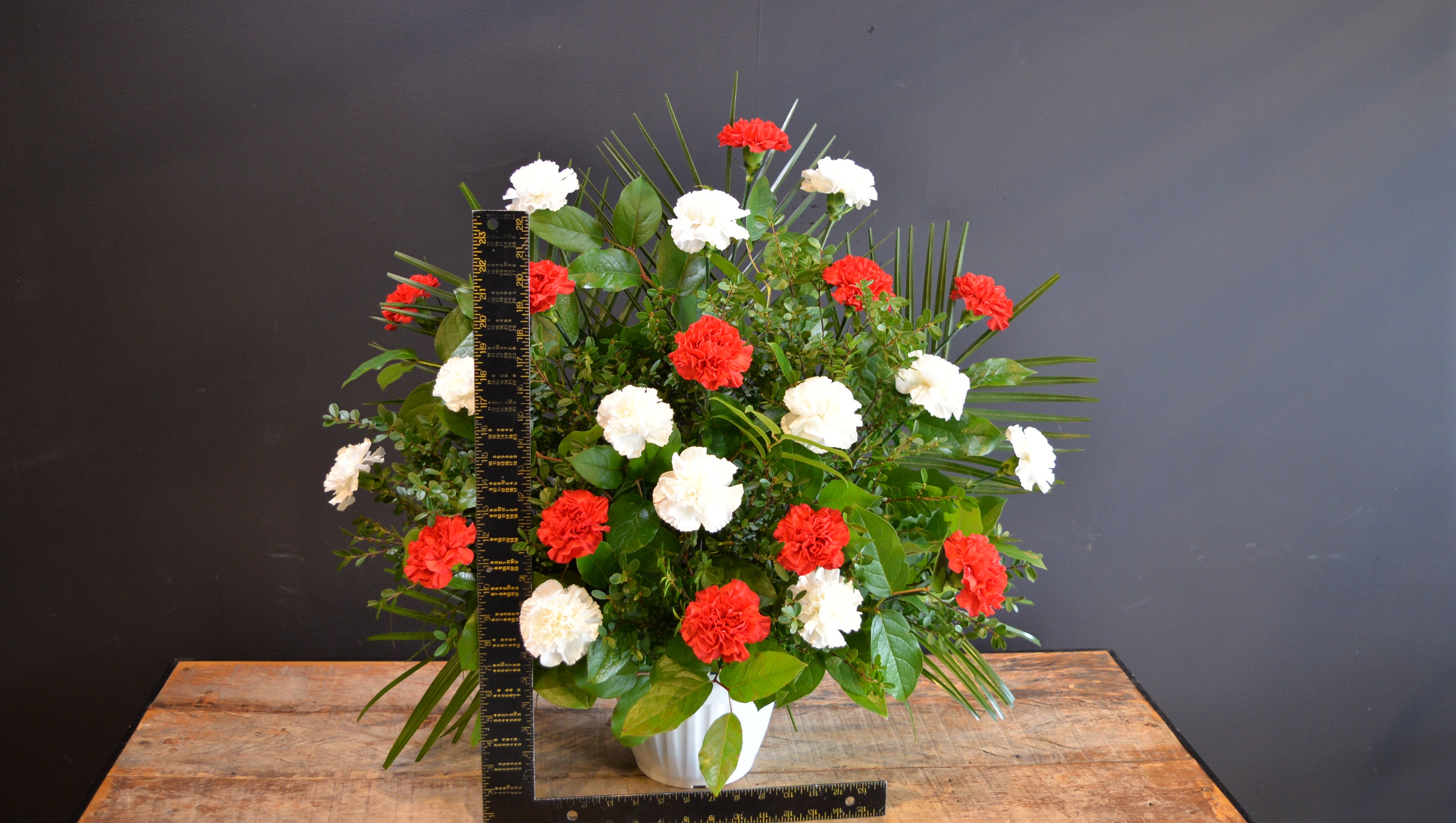 Boutique Funeral Carnation 24 Red White ScaledOne