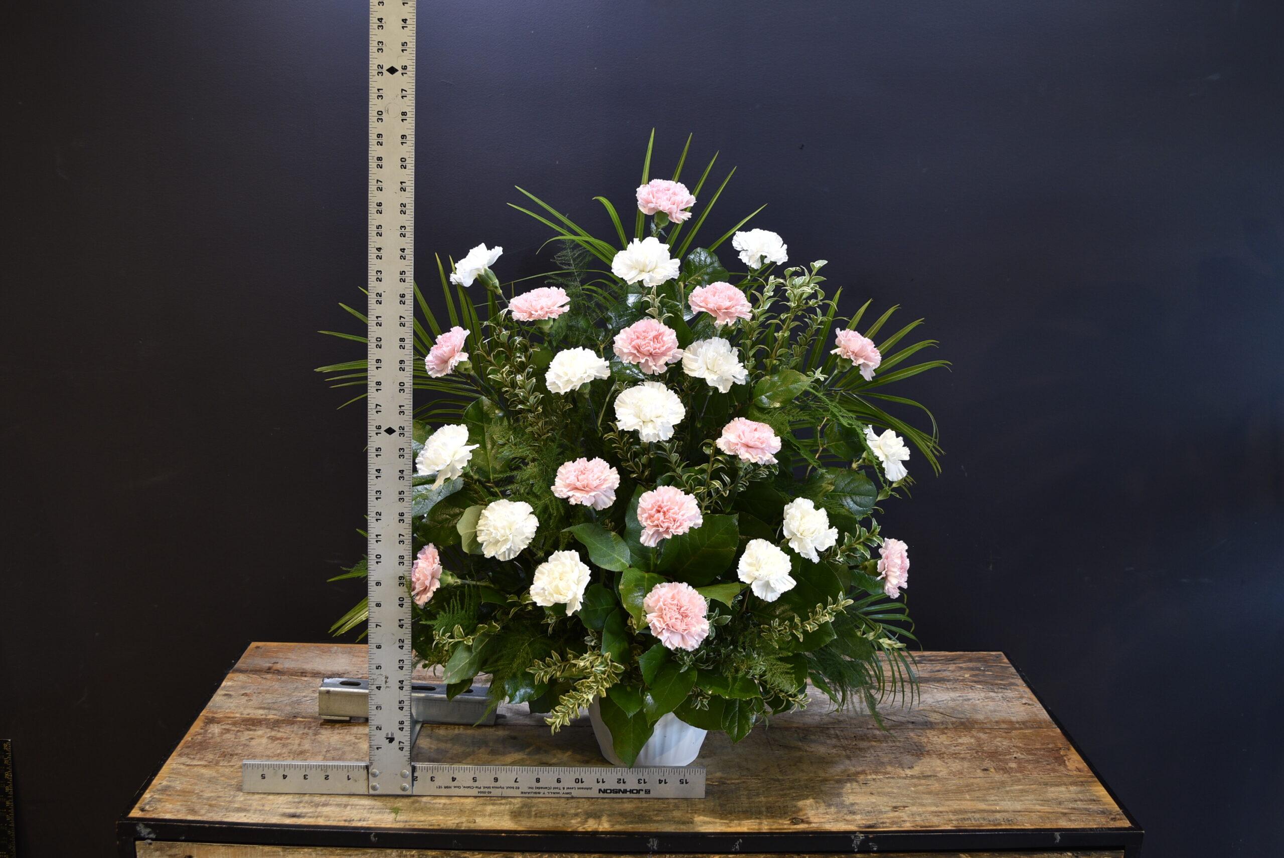 Boutique Funeral Carnation Pink And White image 1
